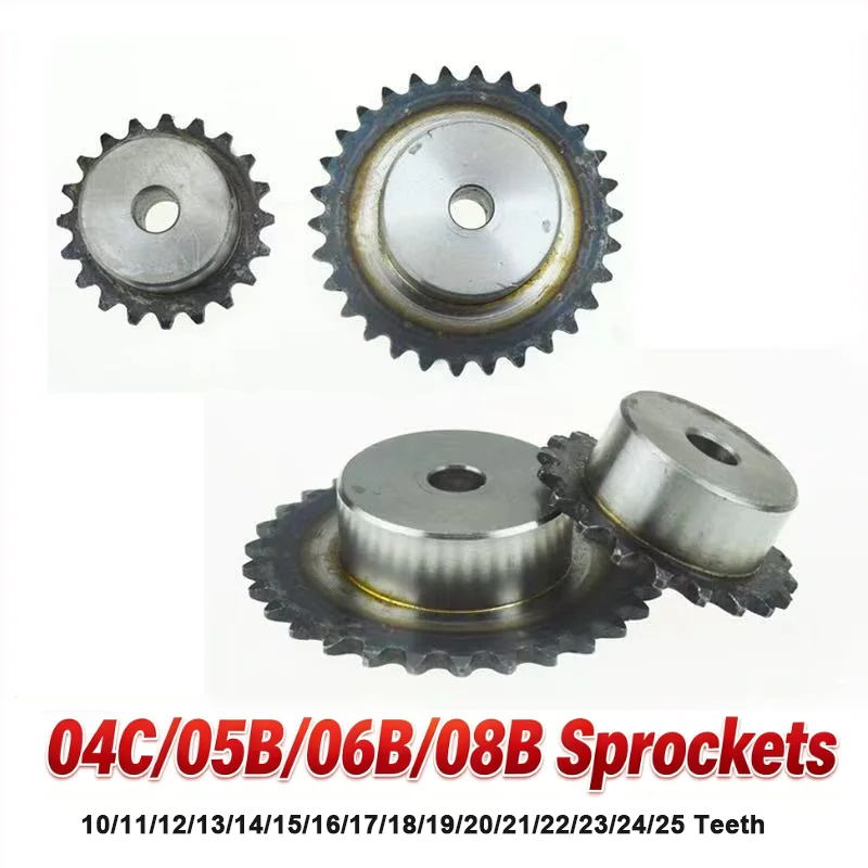 1Pcs 45# Steel Table Top Sprocket 04C 05B 06B 08B Roller Chain Gear Hardened Drive Wheel for Automated Conveyor Sorting Machine