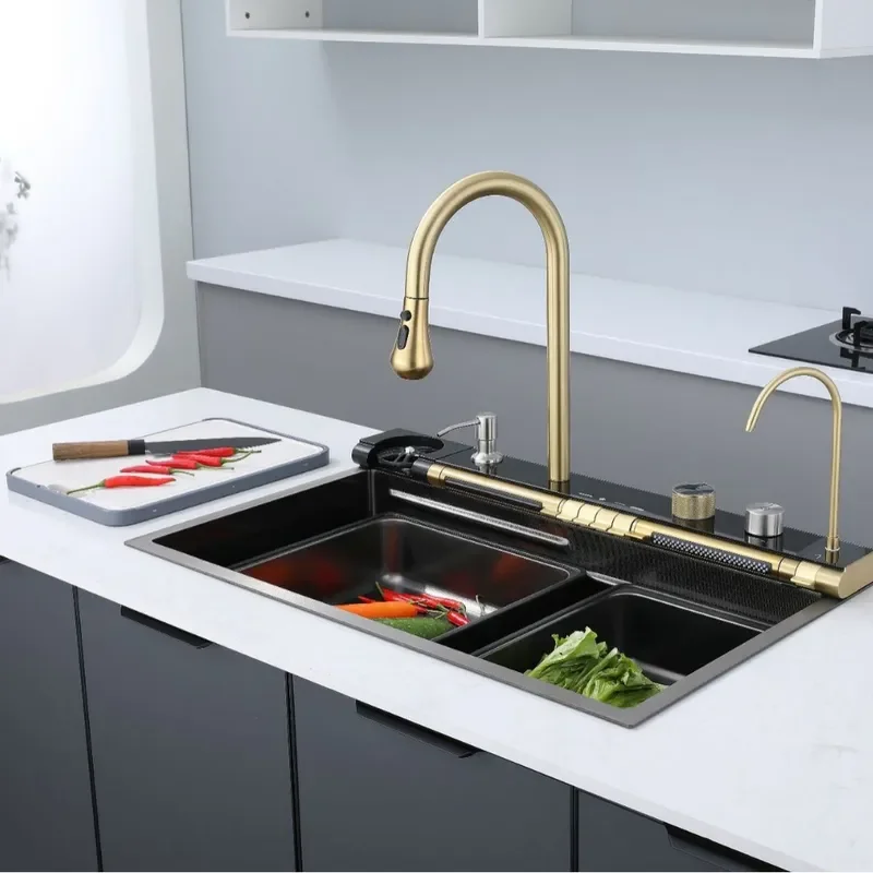 Large Single Bowl Kitchen Sink 304 Stainless Steel Dishwasher Safe Deep Wash Basin for Home Kitchen Vegetable Basin