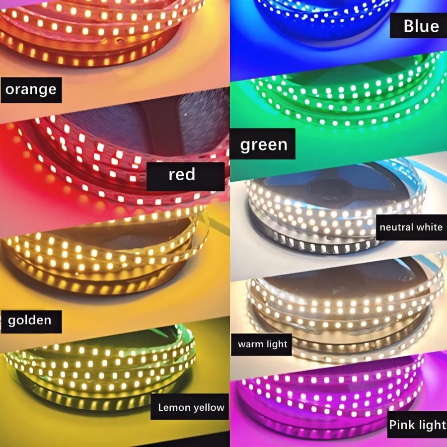 50m~0.5m 13Color DC12V S Shape LED Strip 6mm Width Bendable SMD2835 120LED/m Flexible Foldable String Light DIY Neon Sign Letter