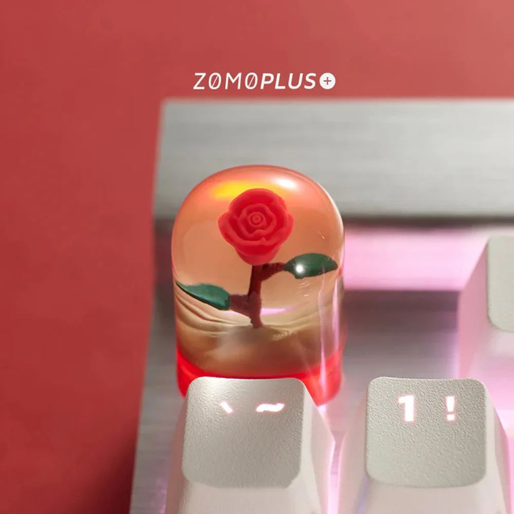 ZOMO PLUS-Teclado mecánico artesanal con estampado 3D de LA Rosa, teclas de Metal de elefante, Pequeño Príncipe, cuento de hadas