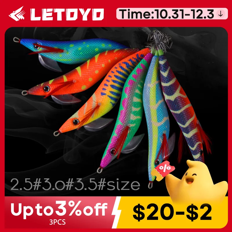 LETOYO FOAM SOLID Squid Jig 3.5# 140mm 22g Luminous Egi lure High sensitivity Cuttlefish bait Fishing goods for squid fishing