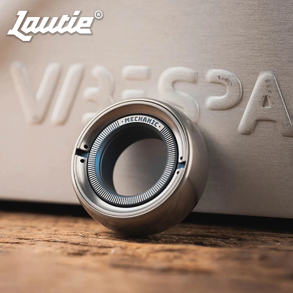 

LAUTIE EDC Mechanic-C Titanium Blue Ring Spinner Fidget Toys For Adults Anxiety Toys Office Desk Accessories Original Designs