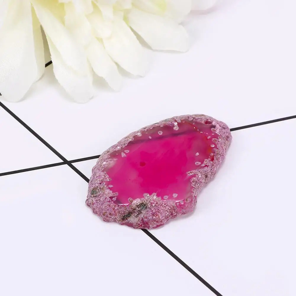 Polished Slice Stone Brazil Healing DIY Jewelry Accessories Quartz Pendant Home Decoration