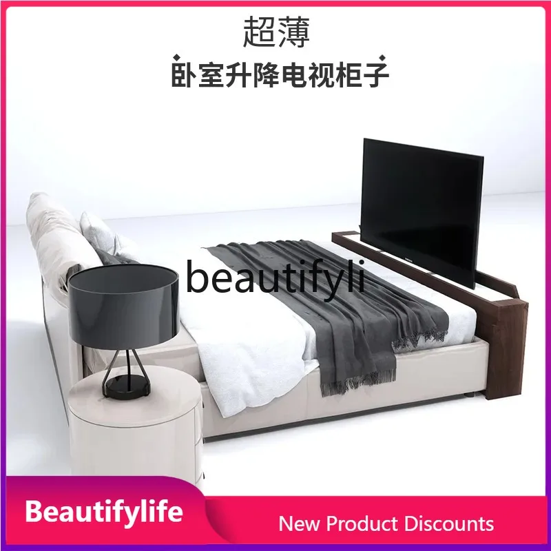 

A13 Скрытый умный подъемник Встроенный шкаф для телевизора Пульт дистанционного управления Электрический открывающийся шкаф для телевизора из цельного дерева