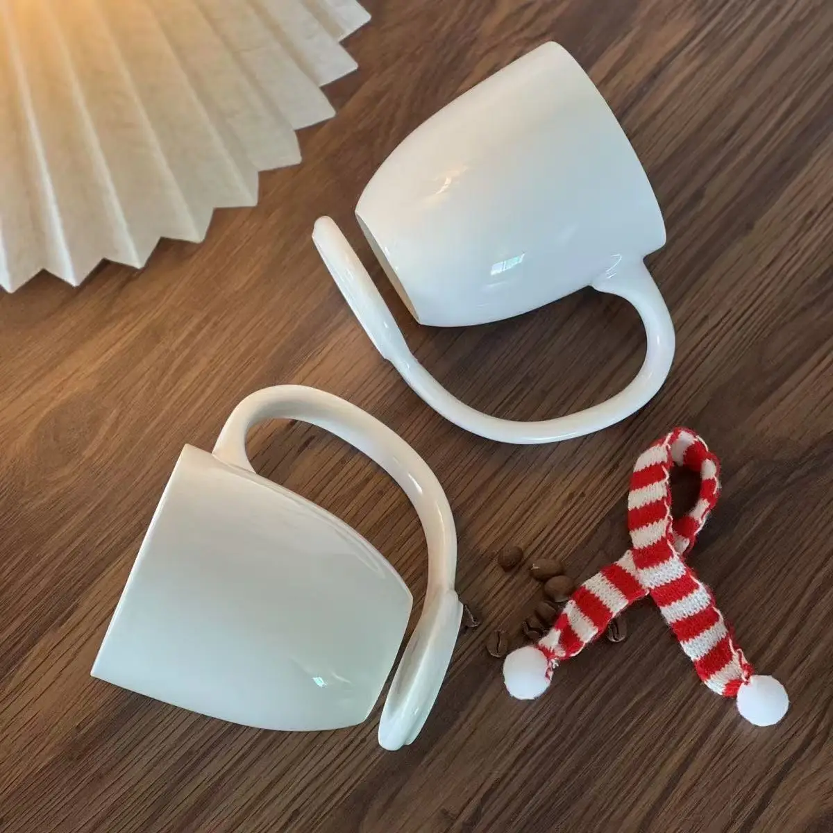 Creative Hanging Cerc Mugs Large Capaci Coffee Cups Simple Hotel Tea Cups Couple Water Cups Single Ear Handle Design JJ4354