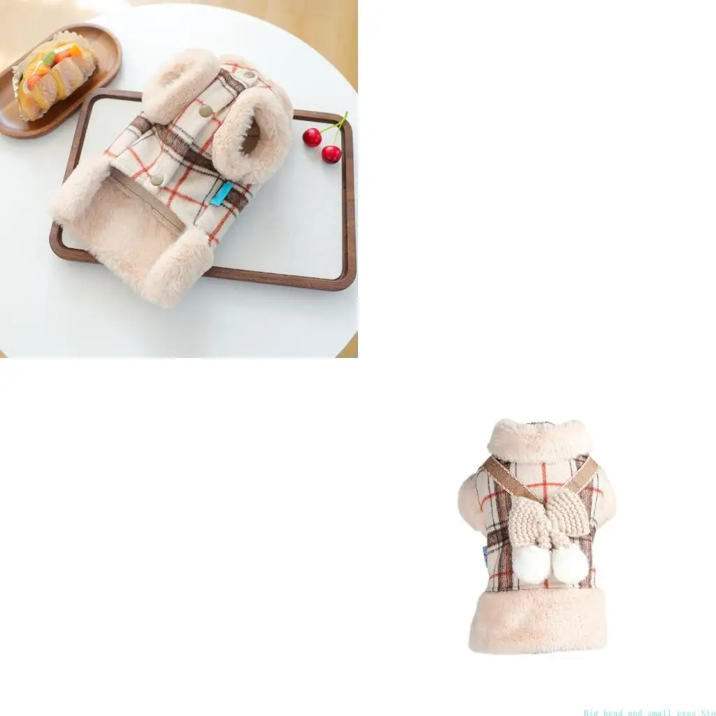 581C Dog Jackets Fleece Lined Warm Dog Coat Winter Cold Weather Dogs Coat for Puppies Pet Thickened Outfits for Outdoor Indoor