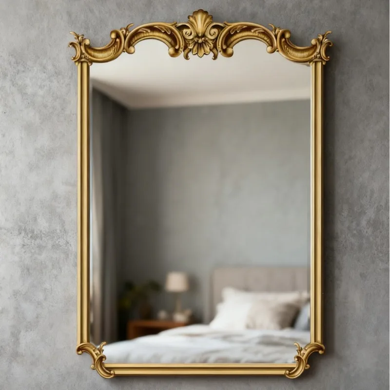 European classical complex carved gorgeous decorative mirror light French decoration