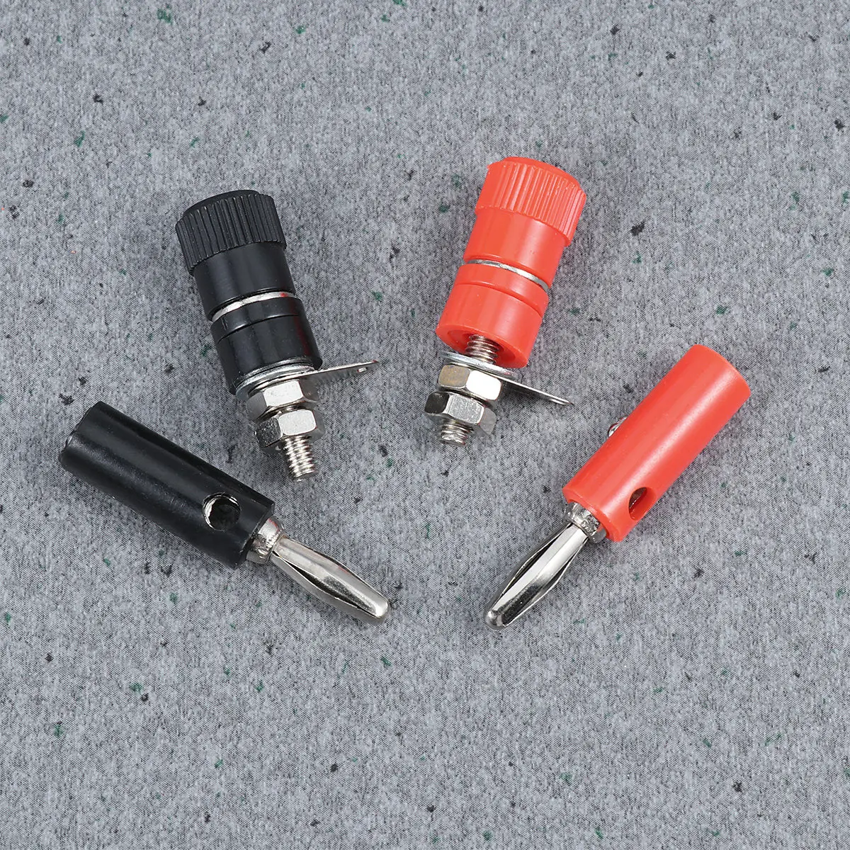 10Pairs 4Mm Banana Plug Connectors Black Zinc Alloy Screw Type High Conductivity Suitable Speakers Instruments Lamps