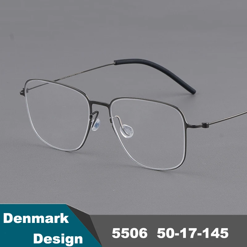 

Denmark Brand Square Eyeglass Frames 5506 Man Fashion Ultralight Screwless Women Pure Titanium Spectacle Fashion Glasses Frames