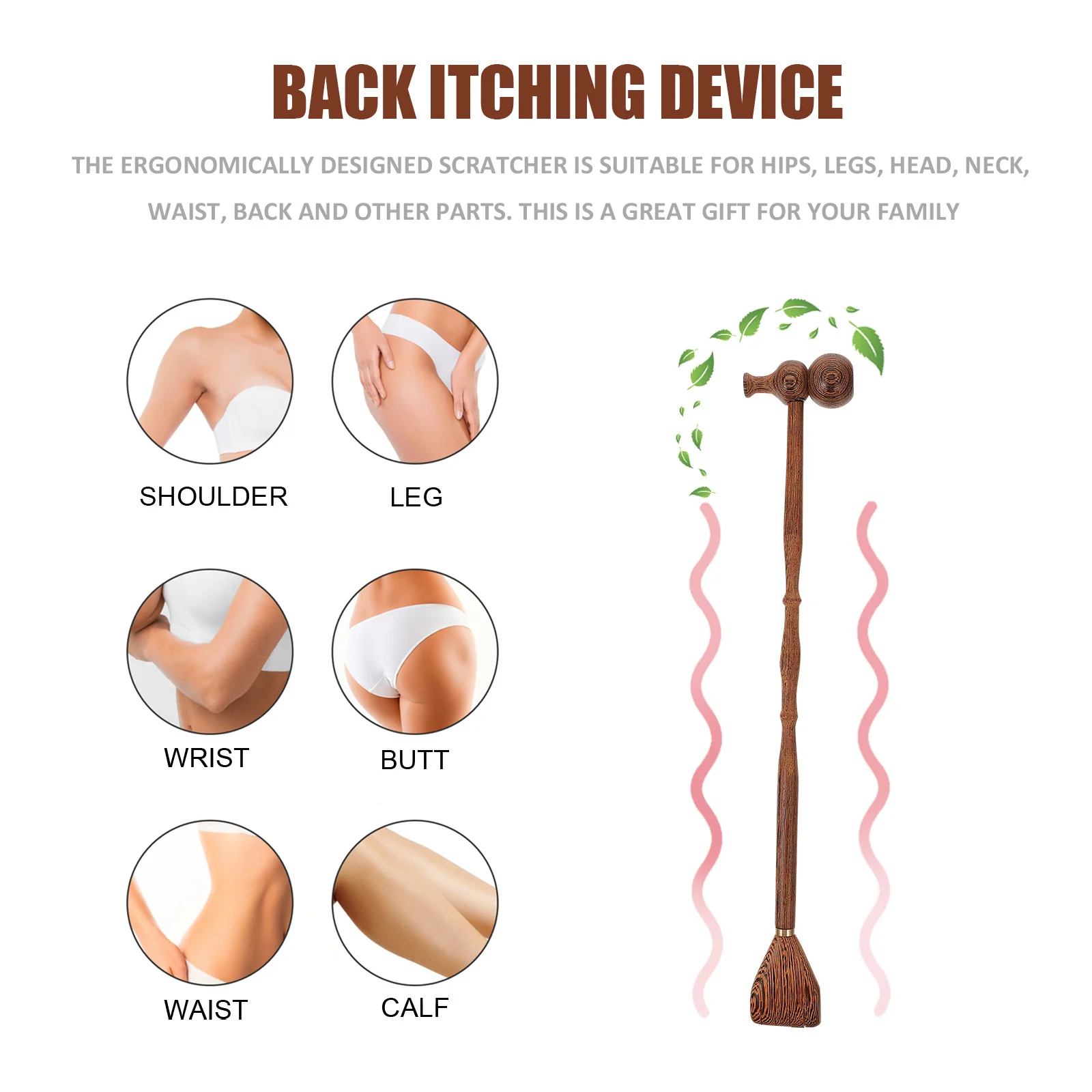 

1pc Massage Hammer Durable Wooden Back Scratcher Tool Itching Relief Portable Body Scratching Device Self Massager Anti Itch