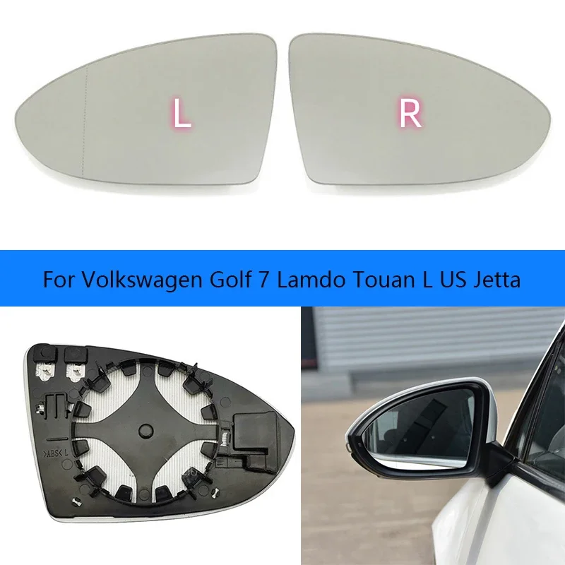 Car Wide Angle Heated Mirror Glass For Volkswagen Golf 7 Touan L US Jetta 19 lens rear view mirror glass 5G0857521 / 5G0857522