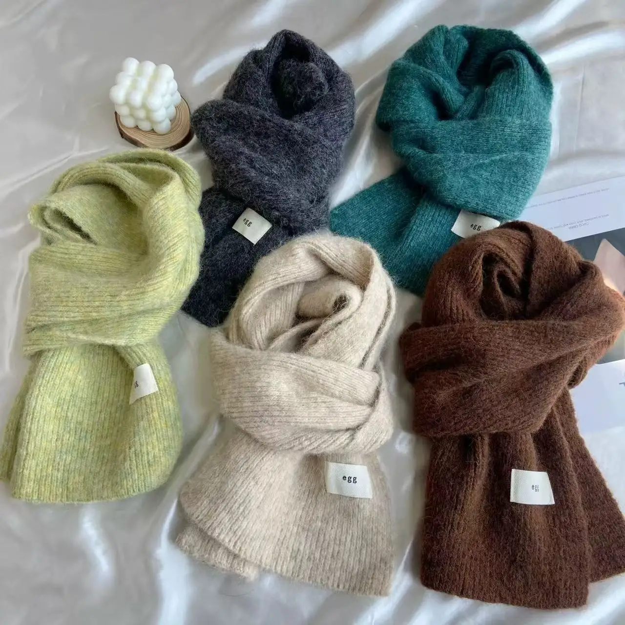 

Женский шарф из смесового мохера, мягкий и пушистый вязаный шерстяной шарф, теплый и утолщенный для зимы.