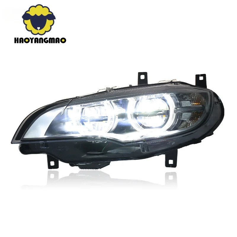 

Suitable for 08-14 X6 Headlight Assembly E71 Modified High-End LED Angel Eyes Daytime Running Lights Turn Signals
