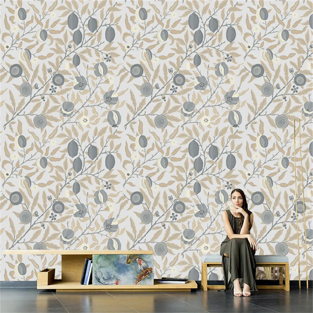 custom Southeast Asian tropical plant fruits wall paper living room home decorations 3D wallpapers home decor art wall stickers