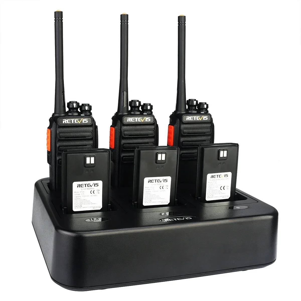 6 عبوات Retevis RT24 PMR446 جهاز اتصال لاسلكي خالي من الترخيص طويل المدى 16 قناة VOX راديو محمول باتجاهين مع شاحن سريع 6 اتجاهات