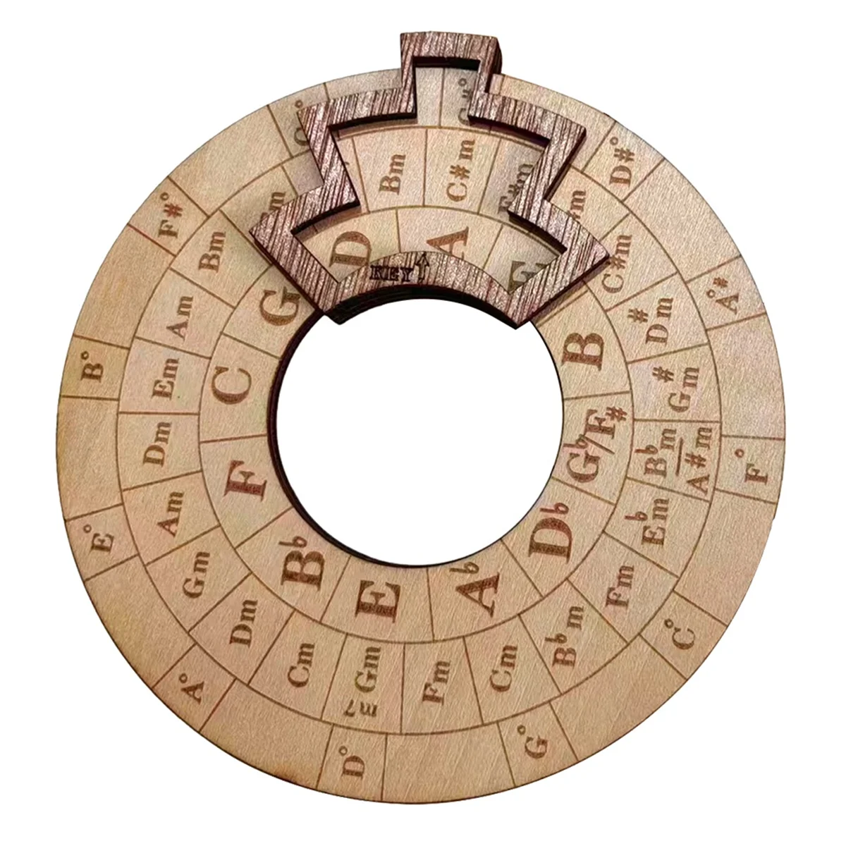 A71P أداة ميلودي خشبية أداة موسيقية صانع ميلودي الخشب دائرة العجلة الخامسة، عجلة خشبية دائرية وموسيقية #3