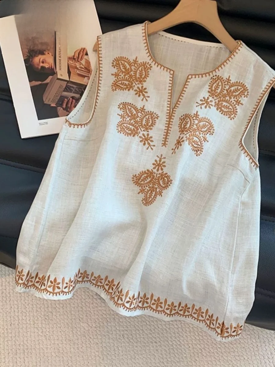 conjunto-de-dos-piezas-de-top-corto-y-falda-de-lino-con-ribete-de-encaje-de-algodon-retro-ropa-Etnica-de-verano-para-mujer