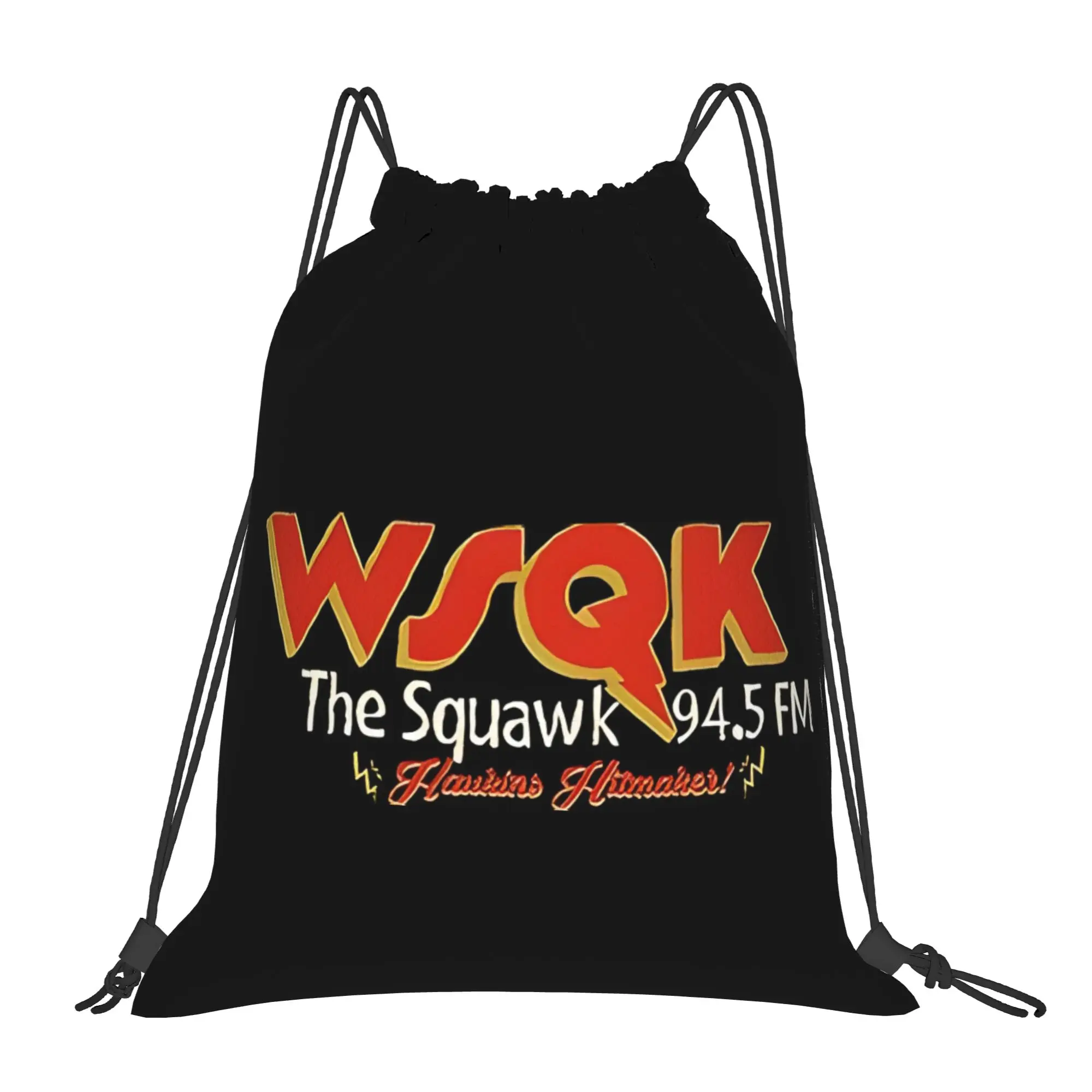 WSQK The Squawk Radio WSQK Multi-function Pocket Men Women Storage Backpack Teenager Travel Bag Print Drawstring Bags