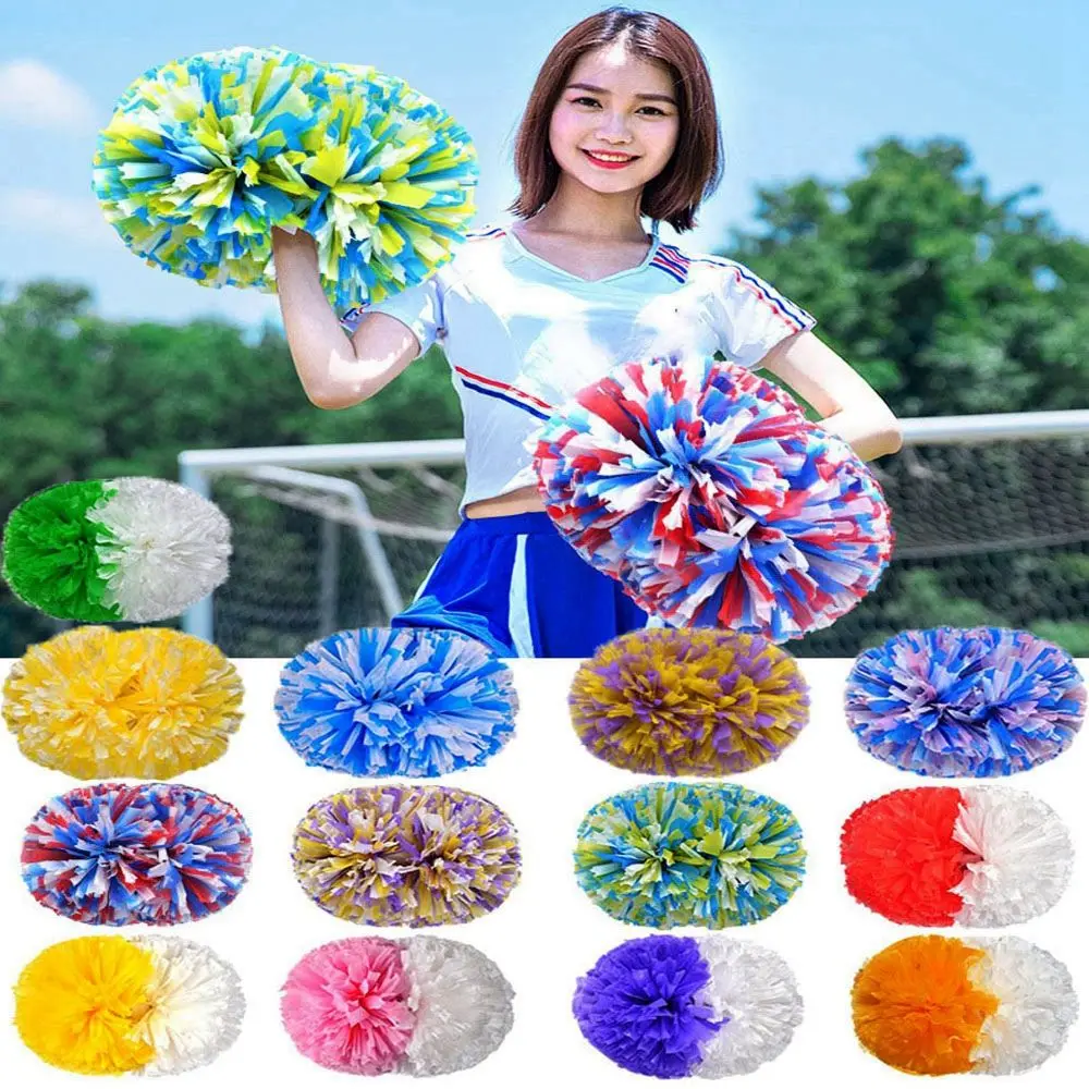 Ring Style Double hole handle Fancy Club Sport Supplies Cheerleader Pom Poms Cheerleading Cheering Ball Dance Party Decorator