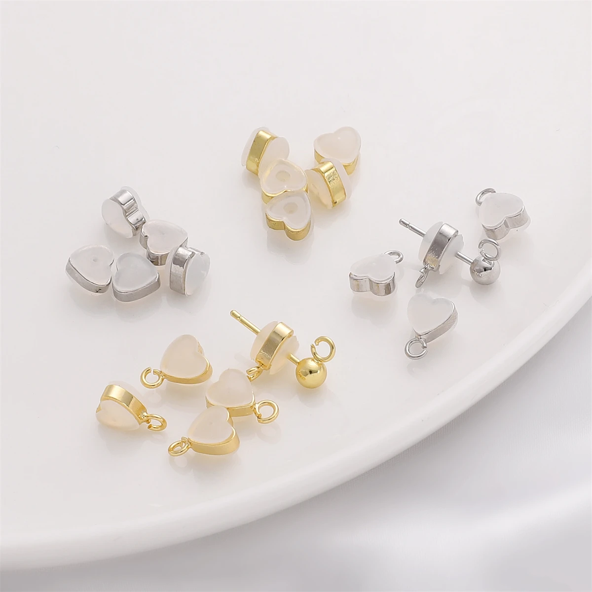 2pcs High Quality Anti-Allergic Silicone Heart Earring Stopper Plating Gold Stud Earring Back for Jewelry Making Accessory