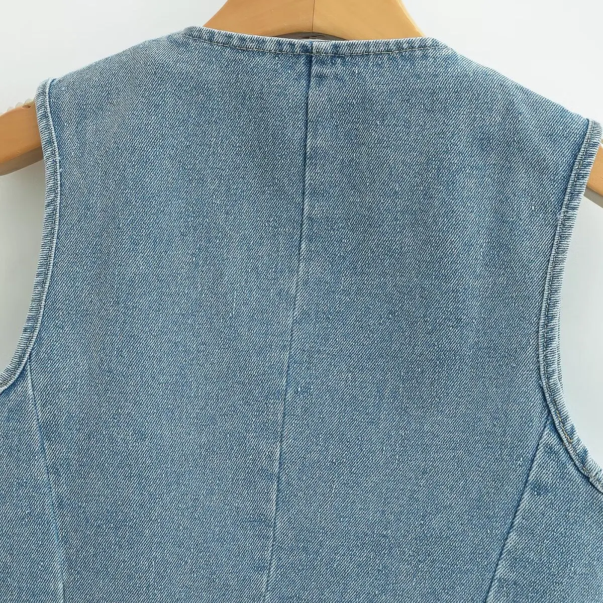 JNLEAOG Frühling Neue frauen Faion Design ort Denim Weste Polyester Faser mittlere Taille Reine Farbe Sommer Casual V-ne Einzigen P...