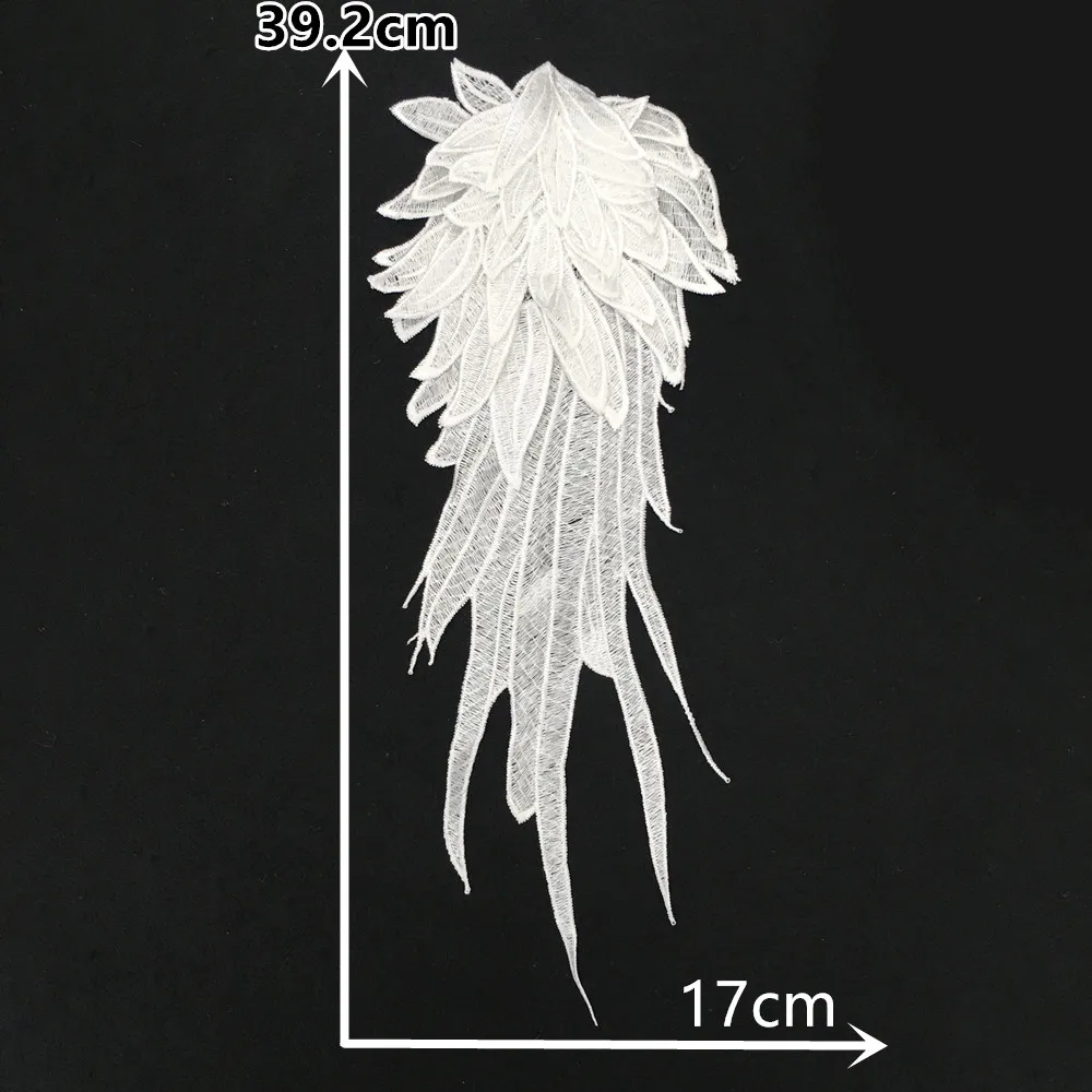 black and white embroidered polyester wings hollowed out lace DIY sewing decorative clothing accessories