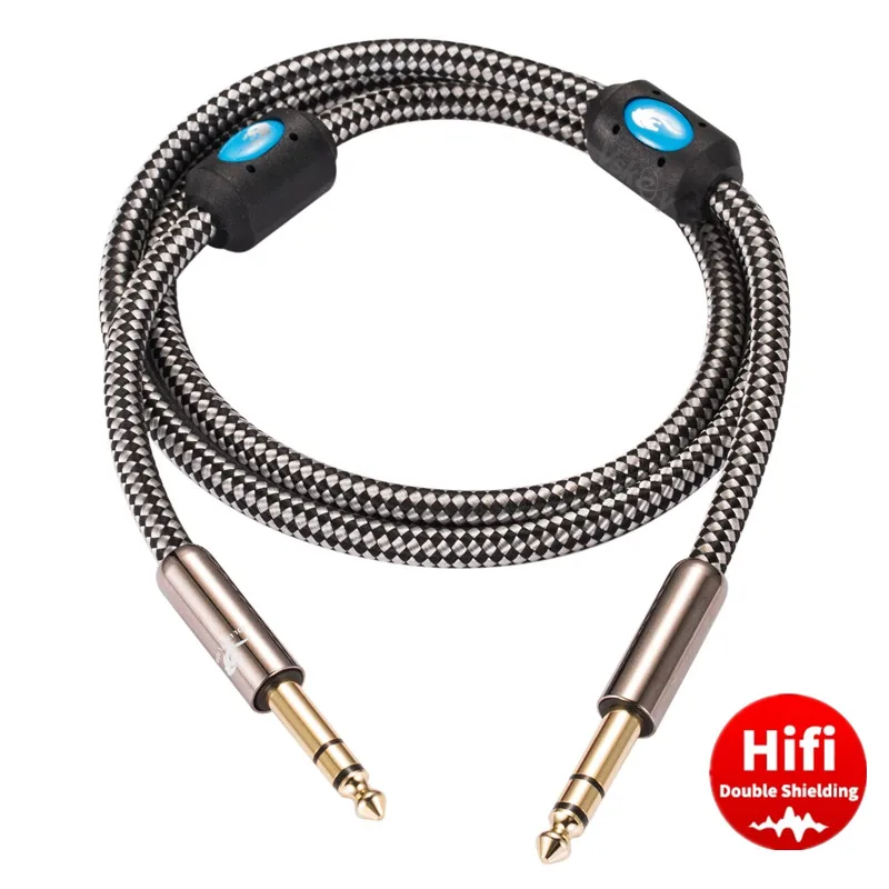 

1/4 Inch TRS Stereo 6.35mm Male Jack Audio Cable for Amplifier Mixer Instrument Guitar Shielded 6.35 Balanced Interconnect Cords