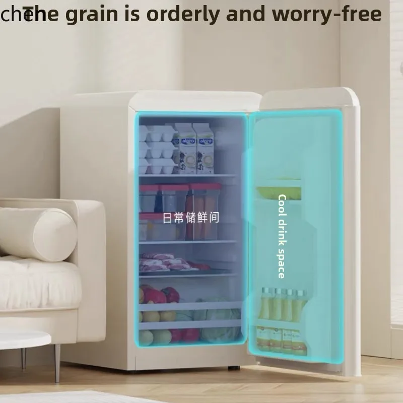 LXC ตู้เย็นวินเทจประตูเดียวคู่ครัวบ้านขนาดเล็กตู้แช่แข็งแช่เย็นให้เช่าขนาดเล็ก