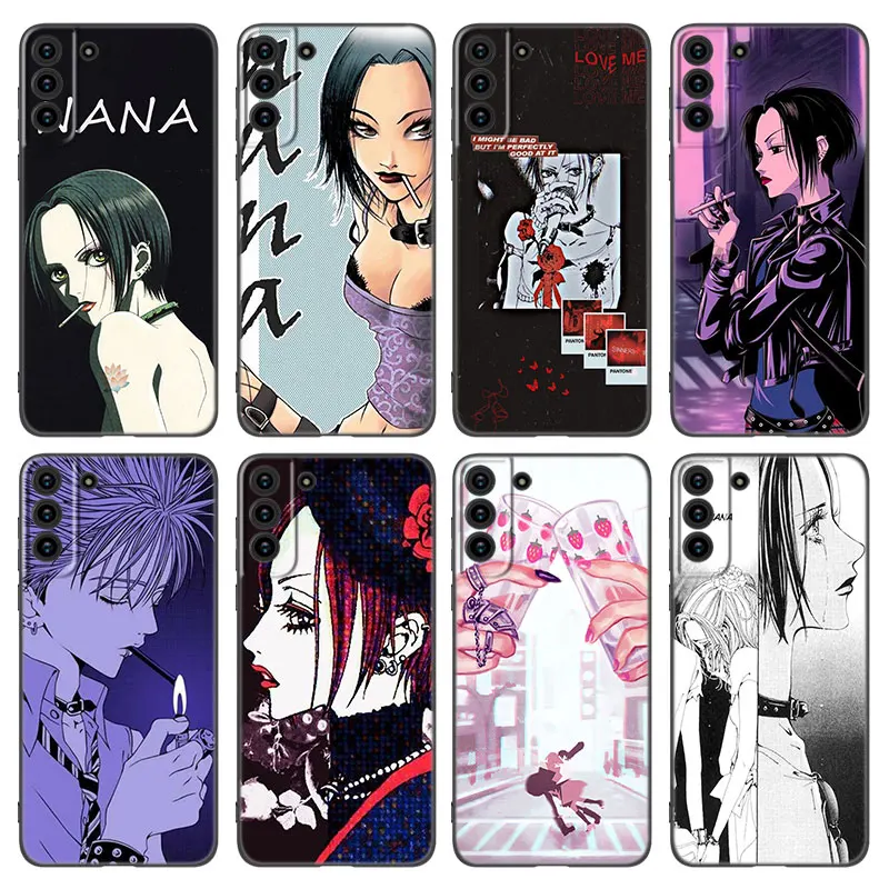 Anime NaNa Osaki Black Silicone Phone Case For Samsung Galaxy S20 S23 FE S21 S22 S24 Plus Ultra