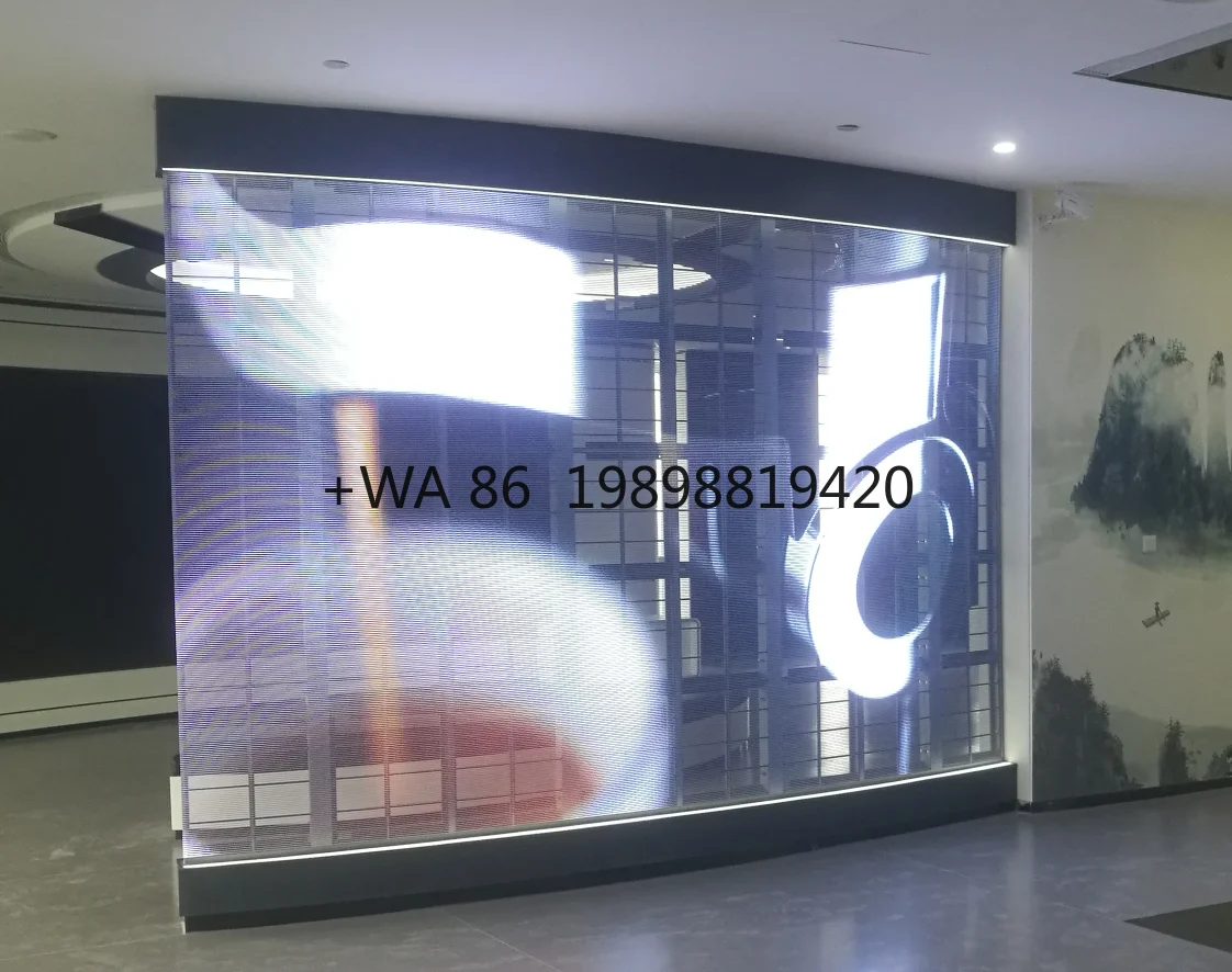 Quick Installing Adhesive Transparent Led Screen P3.91-7.81 P7.81-7.81 P10.416-10.416, Flexible Transparent Led Film Display