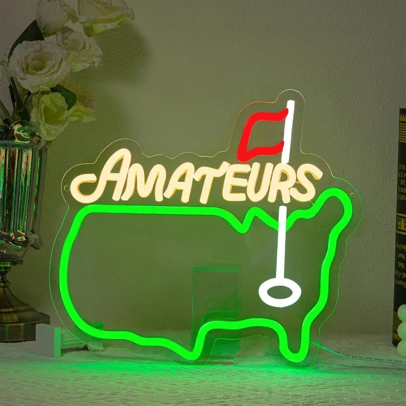 XM Golf Neon Sign Wall Decor Dimmable Neon Sign Golf Room Neon Sign USB Powered LED for Bedroom Golf Club Game Room 입간판