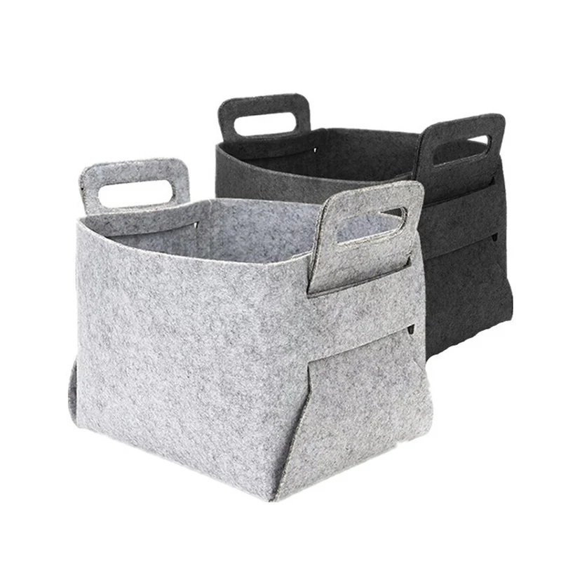 Collapsible Felt Storage bin Foldable Shelf Drawers Organizer Storage Laundry Basket with Handle for Clothes Kids Toys Pet Toy