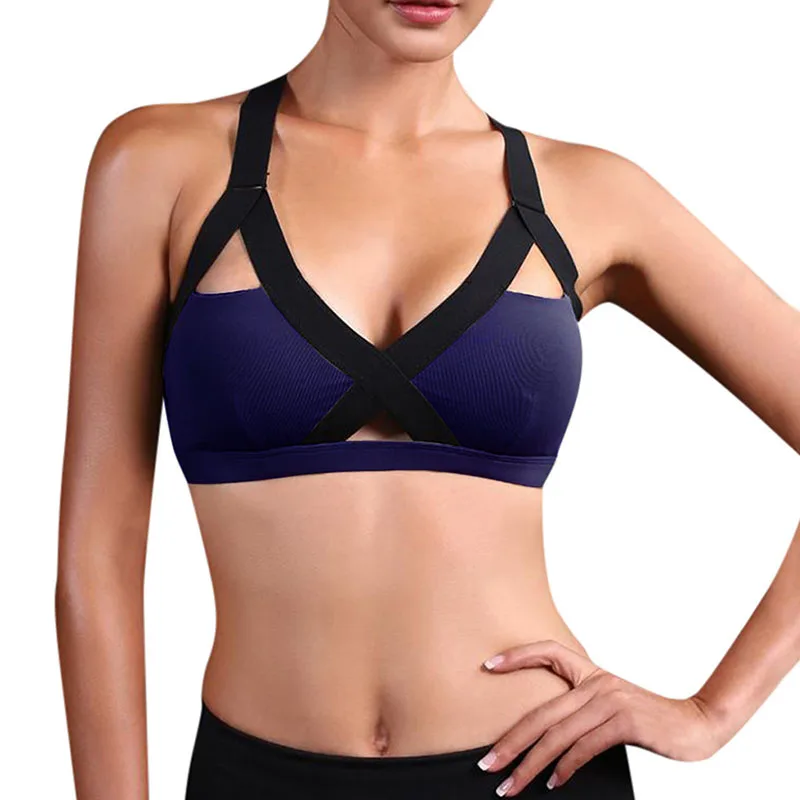 Cross Strap Sports Bra para Mulheres, Yoga Crop Tops, Roupa Interior Treino, Novo, 2024