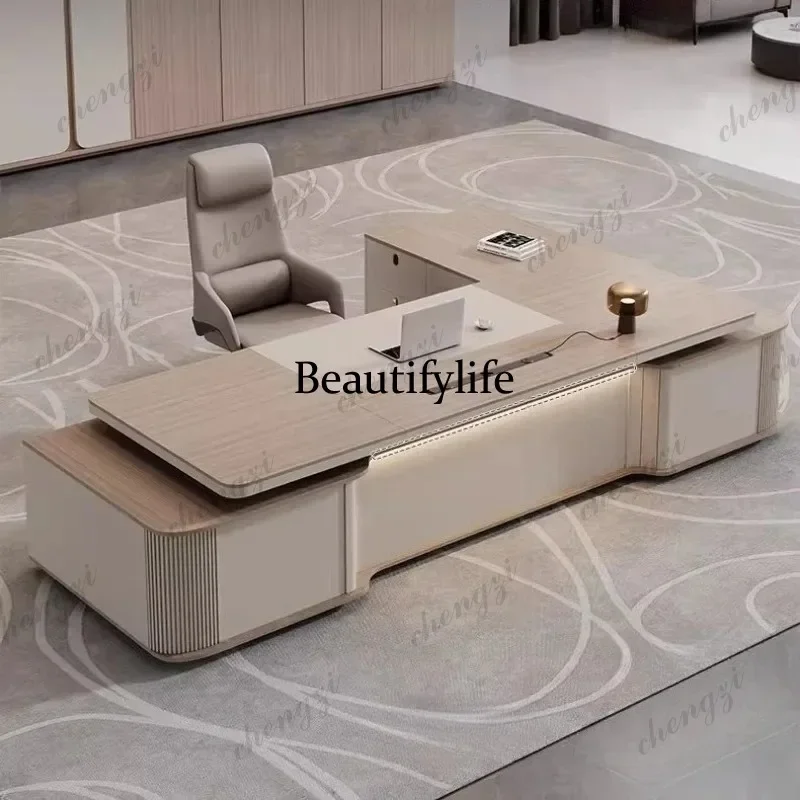 A49 Multi functional minimalist design office table Modern high-end luxury Computer desk Boss Manager President office