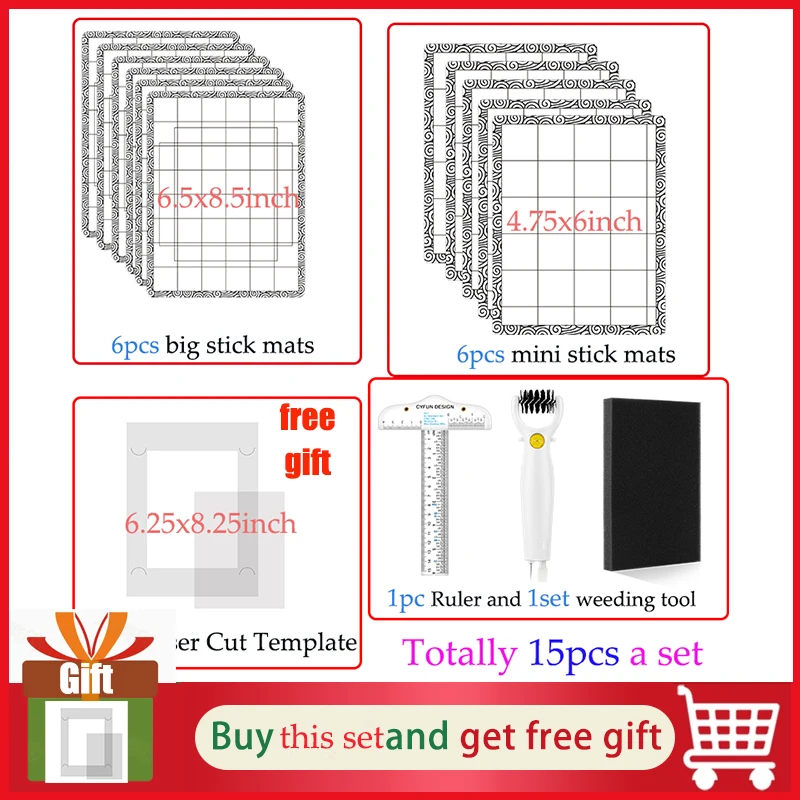 

4/6/10Pcs Stick and Stamp Mats for Creating Straight Lines Low Stcik Mat To Hold Project In Place Christmas Craft Tools