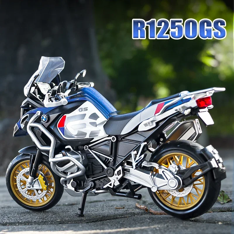 

1:12 BMW R1250GS ADV Мотоциклы Моделирование сплава Модель мотоцикла Амортизаторы Звук и свет Коллекция Игрушечный автомобиль Подарок ребенку