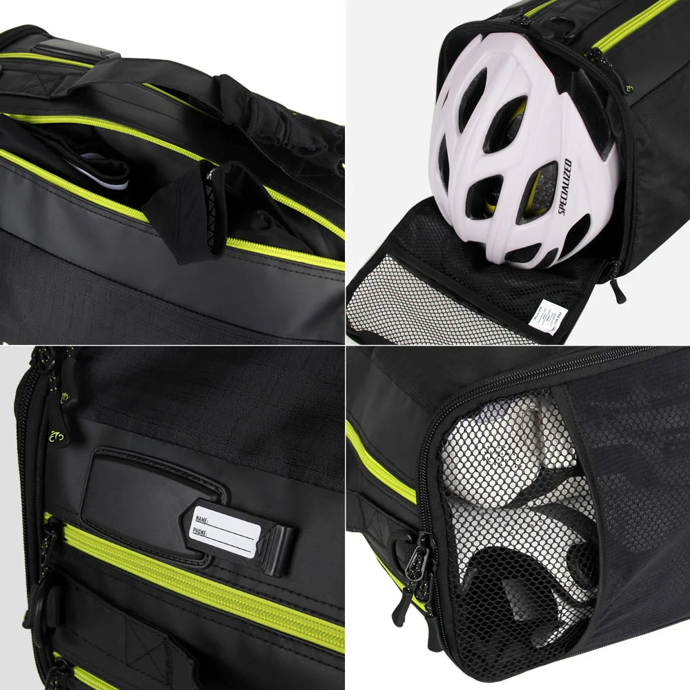 NOOYAH Bike Bag Cycling Equipment Bag Multifunction Cycling Bag Helmet Shoes Storage Bag Bicycle Accessories Outdoor Sport Bag