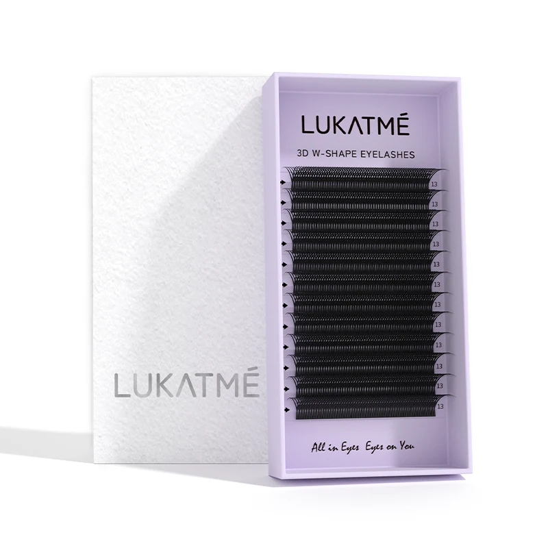 LUKATME 3D W Eyelashes Premade Fans W Shaped Lashes Three Tips Bloom 3D Lash Extensions