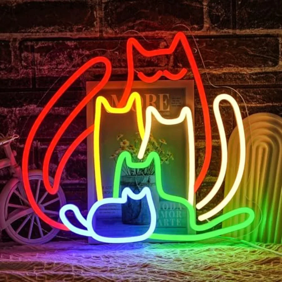 

Neon Sign for Wall Decor Rainbow Led Sign Animal Neon Light Dimmable Pet LED Light Sign for Bedroom Men Cave Home Party Home De