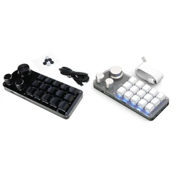 Programming Macro Customizable 15Keys 3 Knob Keyboard RGB Copy Pastes Mini Button Gaming Keypad RGB Mechanical Macropad