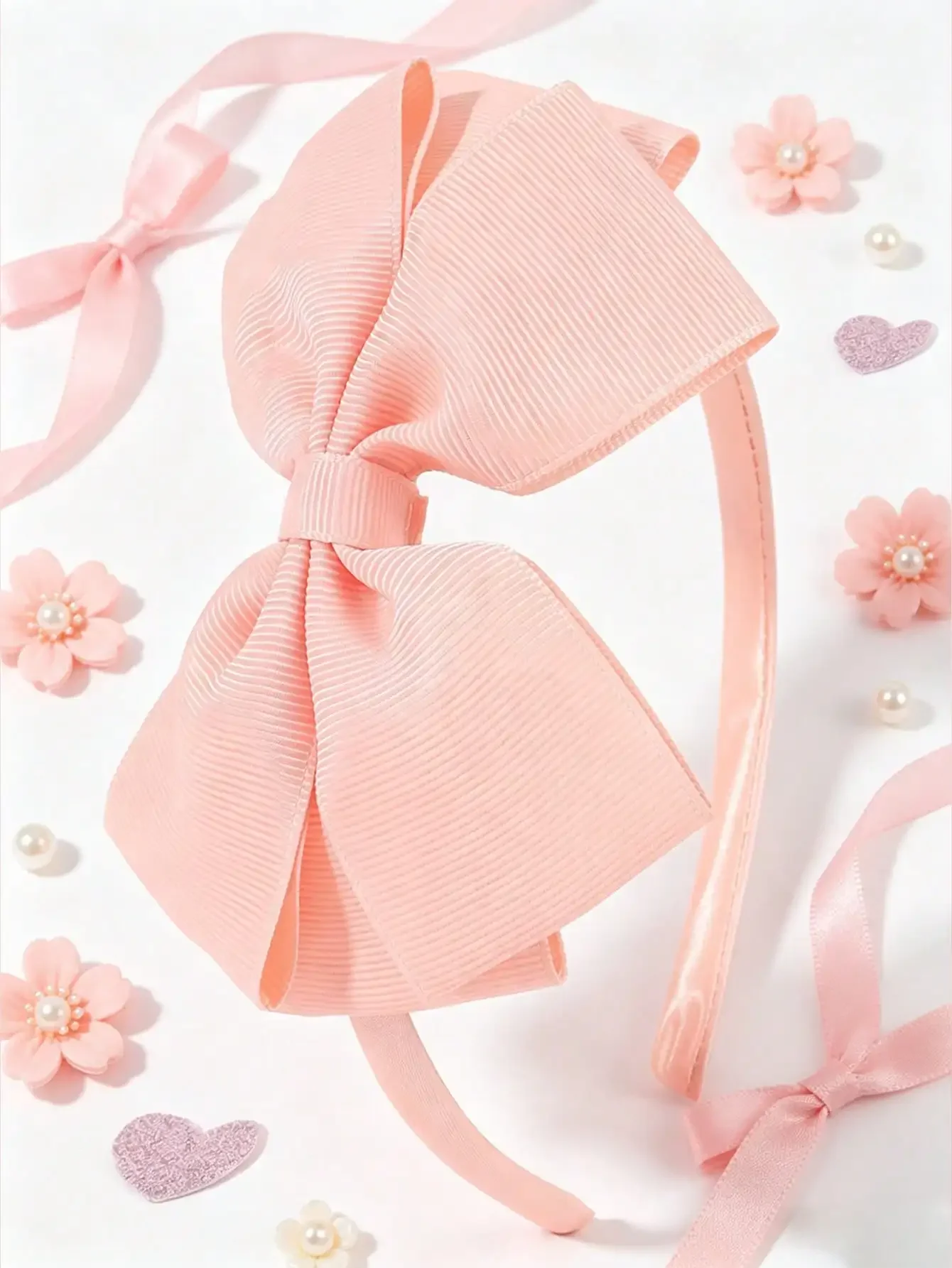 

1pc Mother's Day & Wedding Season Red Plaid Fabric Bow Headband For Girls, Ribbed Fabric Bow Headband, Fashionable Bow Headband Gift For Flower Girl Daily, Festival, Wedding Theme Party