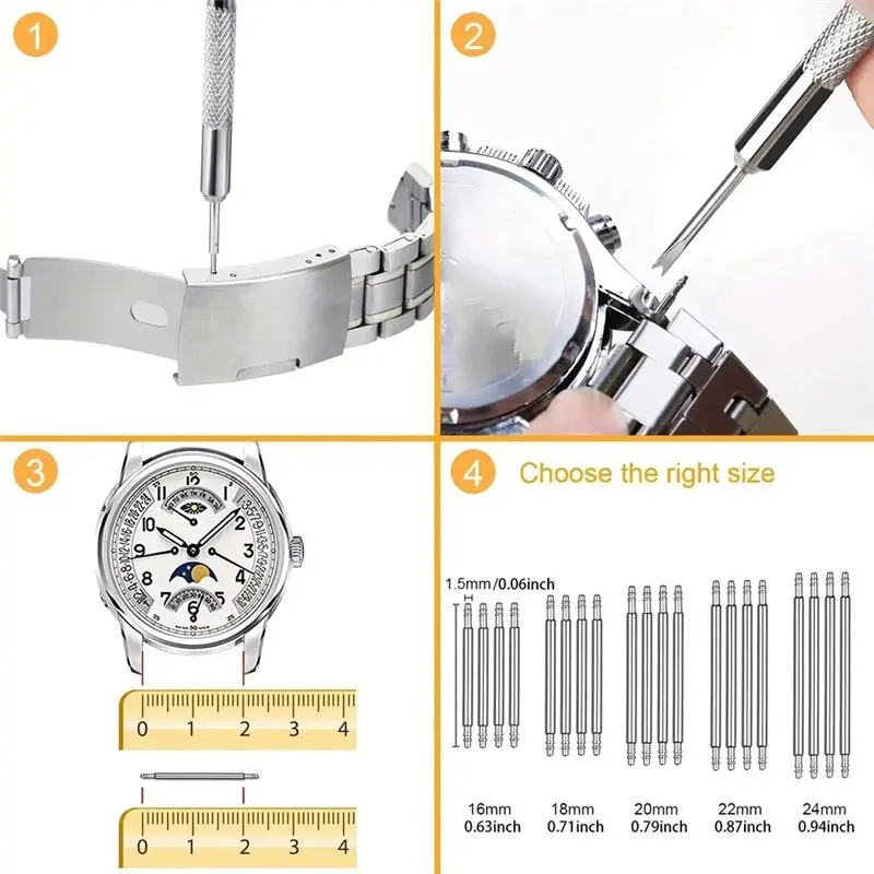Watch Strap Removal Tools Watch Strap Replacement Tools Strap Bracelet Chain Pin Remover Adjuster Tool Kit For Professional