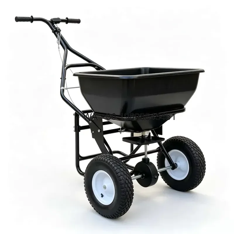 Wmwmnu Large Capacity Garden Fertilizer Spreader Hand Push Grass Seed Broadcast Spreader With Adjustable Flow