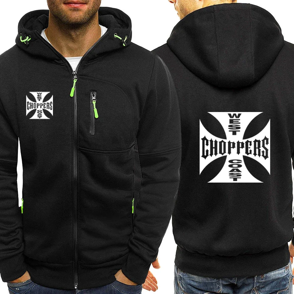 West Coast Choppers 2024 Men Spring  Autumn Leisure Fashion Jacket Three-Color Stitching Slim Sweatshirts Cotton Comfortable Top