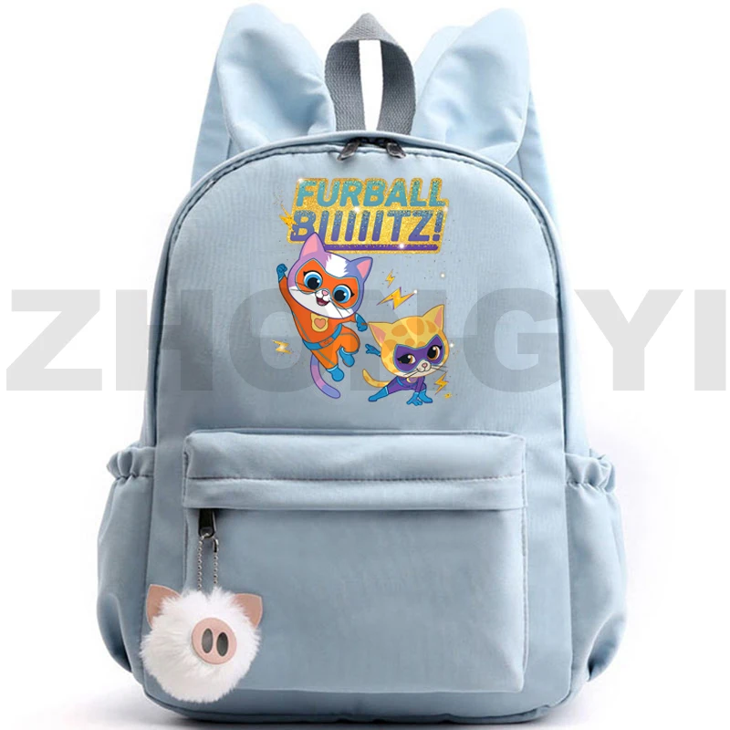 Lovely SuperKitties Mini Backpack Kawaii Cartoon Rabbit Ears Backpack Women Travel Small Bookbag Anime Cat Rucksack Kindergarten