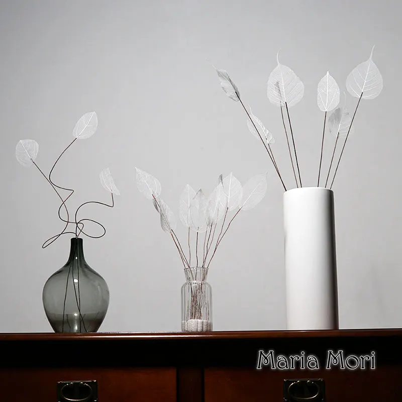 Heimdekoration, Lucency-Blätter, natürliche Blattader, unsterbliche künstliche Blumen, Hochzeit, Tischdekoration, Drahtstiel – Detail 4