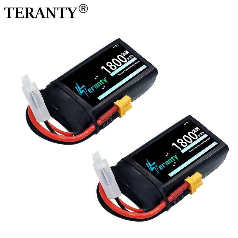 TERANTY 1800mAh 7.4V 60C Lipo Battery for 2S RC Lipo Battery with T XT30 XT60 JST Plug  For RC Drone Car Truck Helicopter Boat