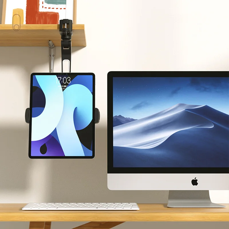 Aluminum Tablet Stand Wall Glass Desk Car Truck Phone Holder Adjustablet Mount for iPad Pro 12.9 Mini Xiaomi Samsung Tablets