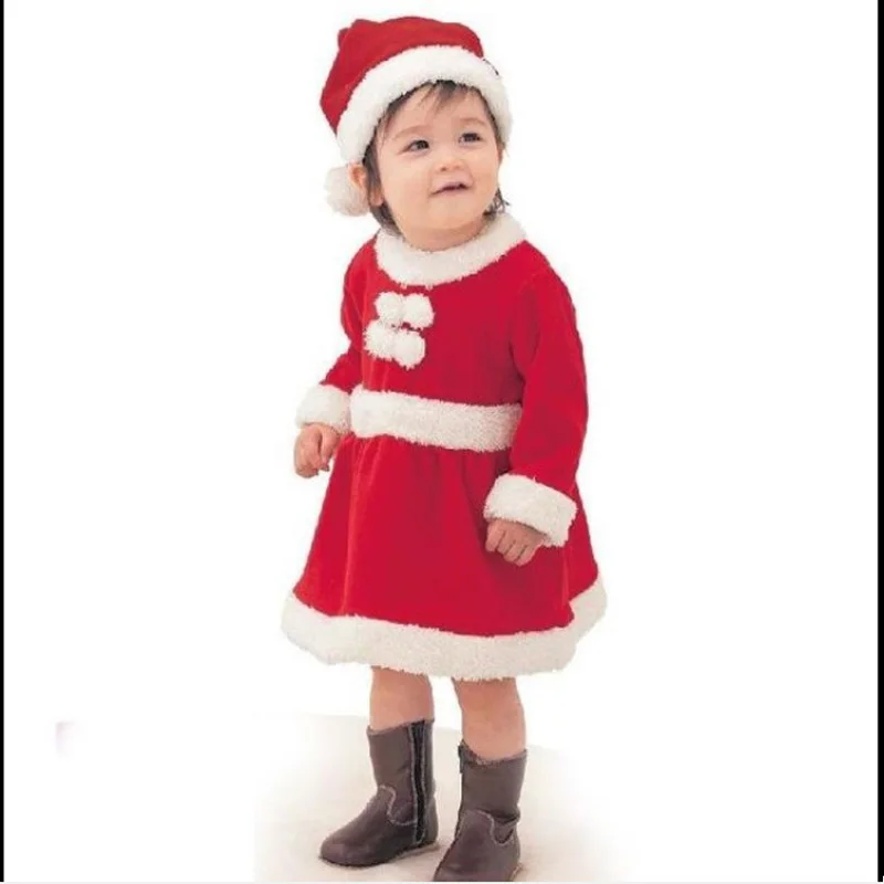 2024 Kid Christmas Santa Claus Set Christmas Costume Suit Boy Girl Toddler Girls Dress Cute Infant Winter Outwear