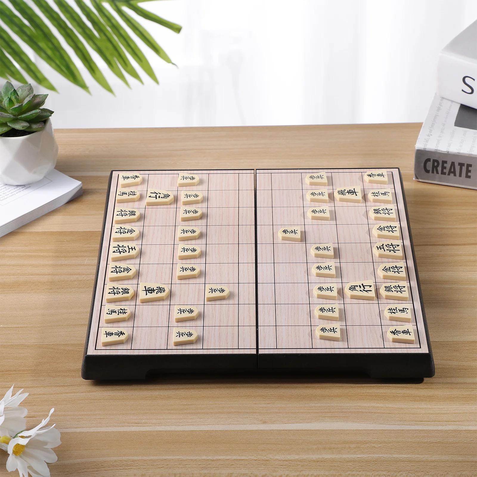

Japanese Chess Magnetic Folding Board Travel Portable 40 Pieces Indoor Outdoor Recreation Japanese Game